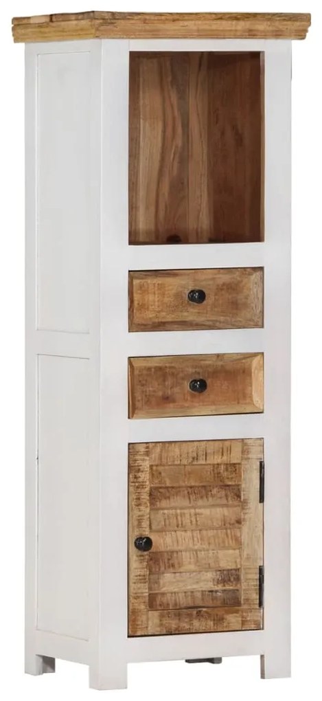 vidaXL Aparador alto 40x30x110 cm mangueira/acácia castanho/branco