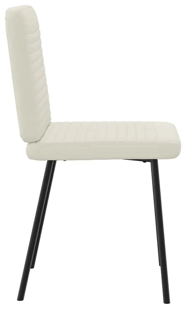 Cadeiras de jantar 2 pcs veludo cor creme