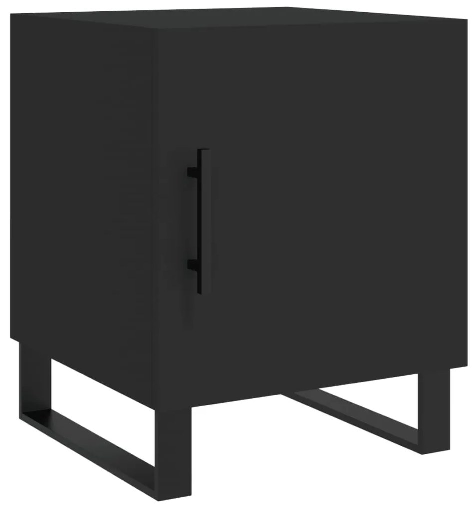 Mesa de cabeceira 2 pcs 40x40x50 cm derivados de madeira preto