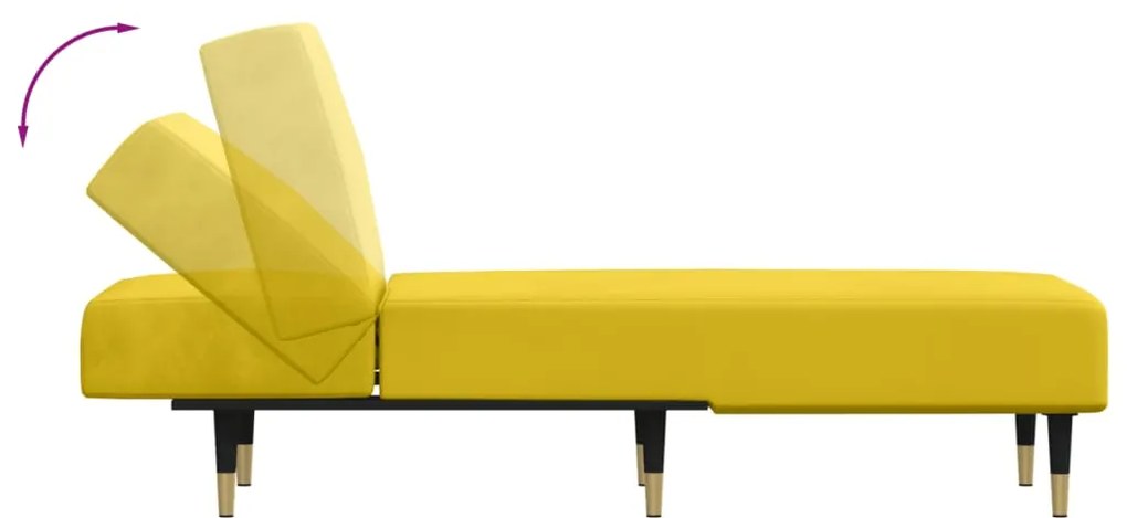 Chaise longue veludo amarelo
