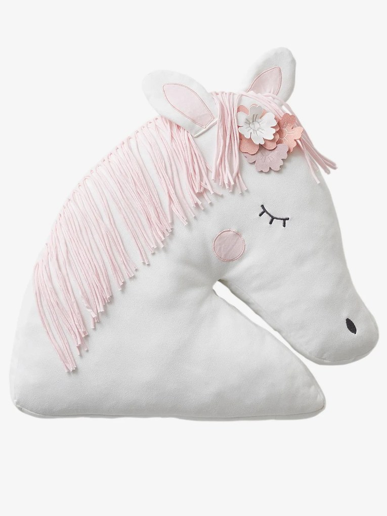 Almofada em forma de cavalo, Princesa Natureza branco claro liso com motivo