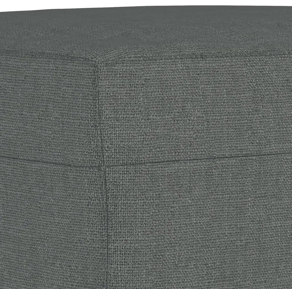 Poltrona com apoio de pés 60 cm tecido cinzento-escuro