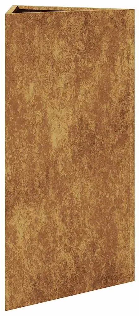 Vaso/floreira 2 pcs triangular 40x40x75 cm aço intempéries