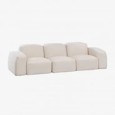Sofá Modular Bastian De 3 Peças Tecido De Chenille Espesso Branco - Sklum