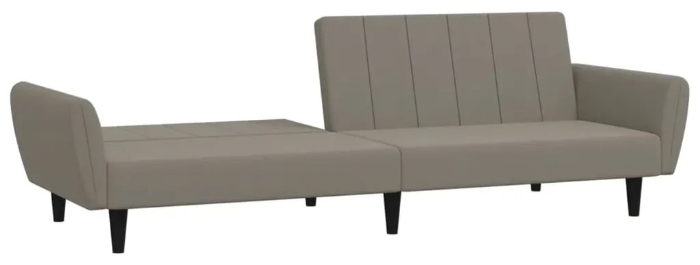 Sofá-cama de 2 lugares veludo cinzento-claro