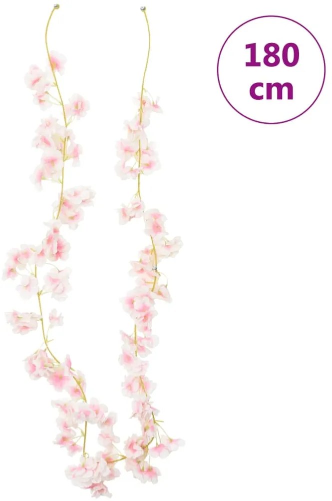 Grinaldas de flores de Natal 6 pcs 180 cm rosa claro