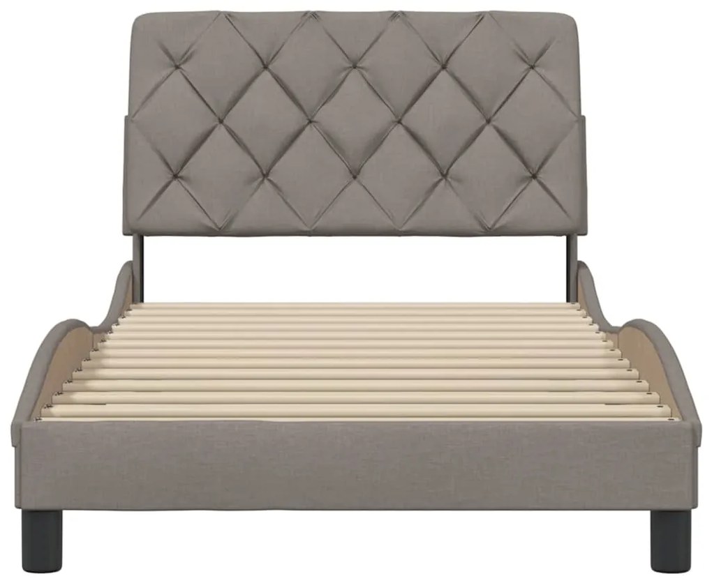 Estrutura cama sem colchão 100x200 cm tecido cinza-acastanhado