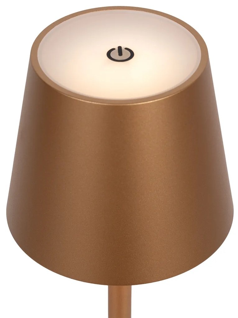 Candeeiro de Mesa de Exterior Dourado incl. LED com Toque Dimmer Recarregável - Janet Design