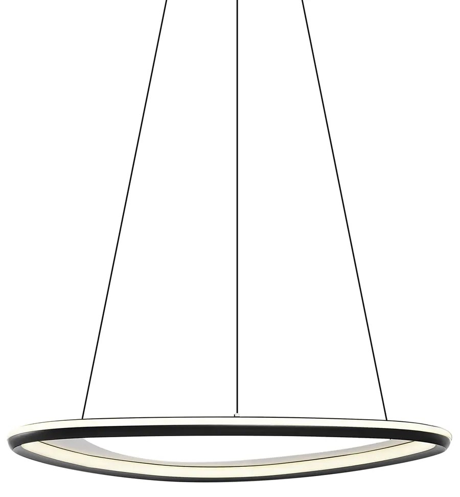 LED Candeeiro suspenso de design preto regulável em 3 níveis - Organico Design