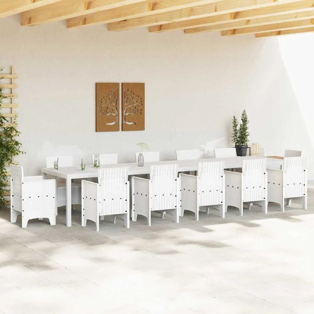 Mesa de Jardim vidaXL Branca 400x100x73 cm Poly Rattan