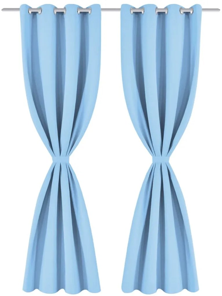 Cortinas blackout 2 pcs com ilhós de metal 135x245 cm turquesa