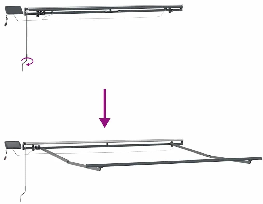 Toldo Retrátil Manual vidaXL com LED Cinza Claro 300x250 cm