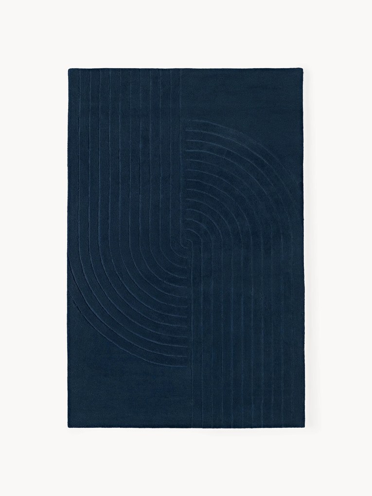 Tapete em lã artesanal com relevo Mason