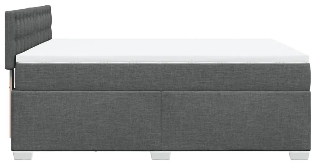 Cama com molas/colchão 140x200 cm tecido cinzento-escuro