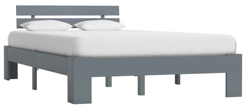 vidaXL Estrutura de cama 140x200 cm pinho maciço cinzento