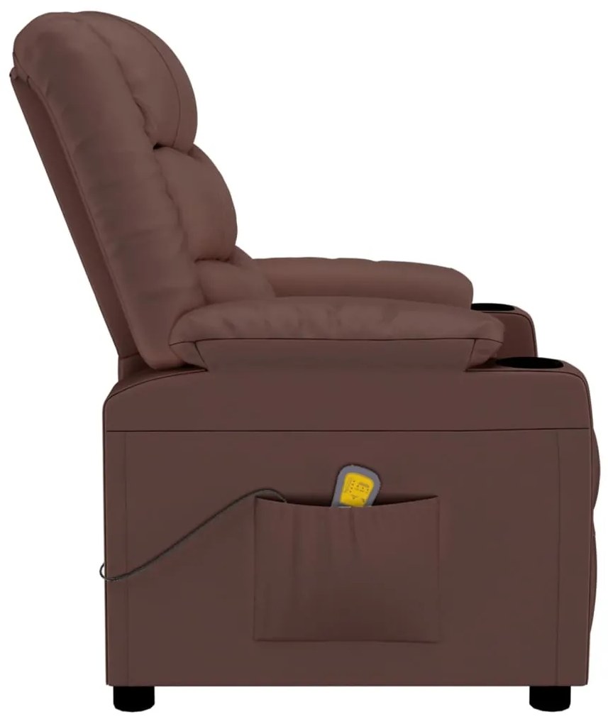 Cadeira de massagens couro artificial castanho