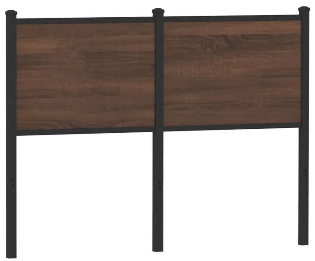 Cabeceira de cama 120cm derivados madeira/aço carvalho castanho
