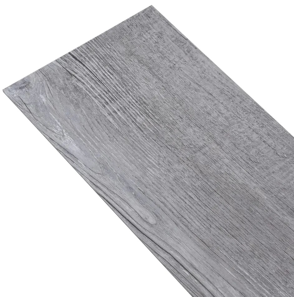Tábuas soalho PVC autoadesivo 5,02m² 2mm madeira cinzento mate