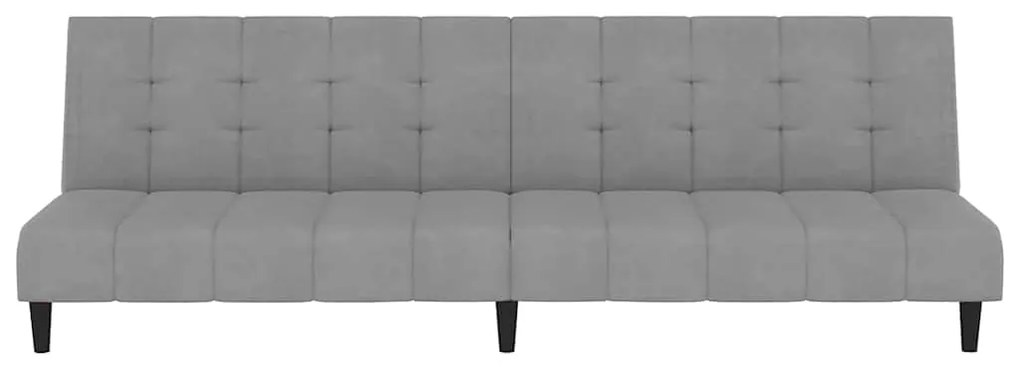 Sofá-cama de 2 lugares veludo cinzento-claro