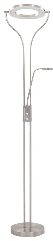 Candeeiro de pé alto regulável 18 W 180 cm prateado