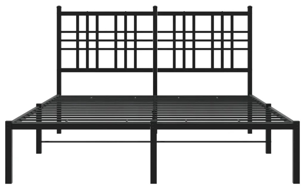 Estrutura de cama com cabeceira 120x200 cm metal preto