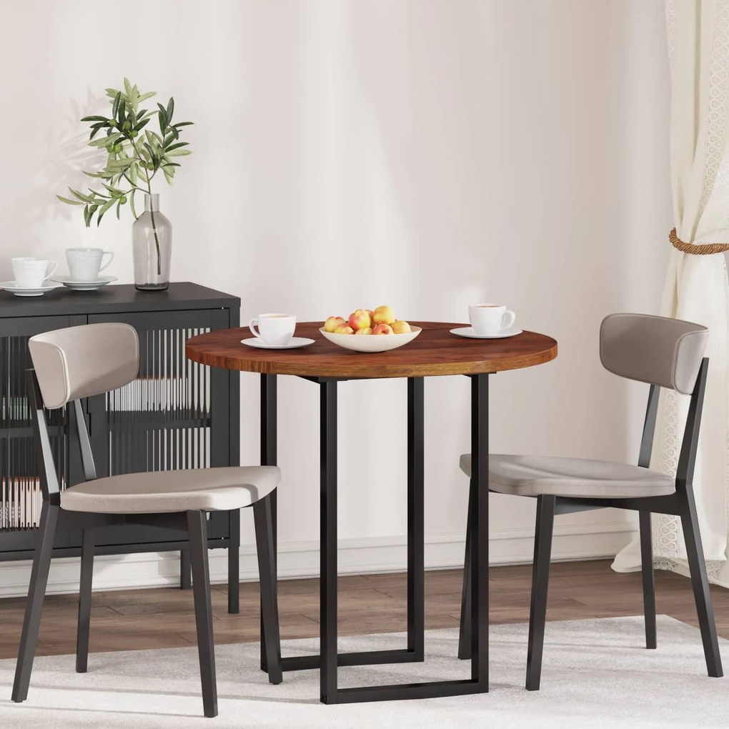 vidaXL Tampo de Mesa Marrom Claro Ø 80 x 2,5 cm
