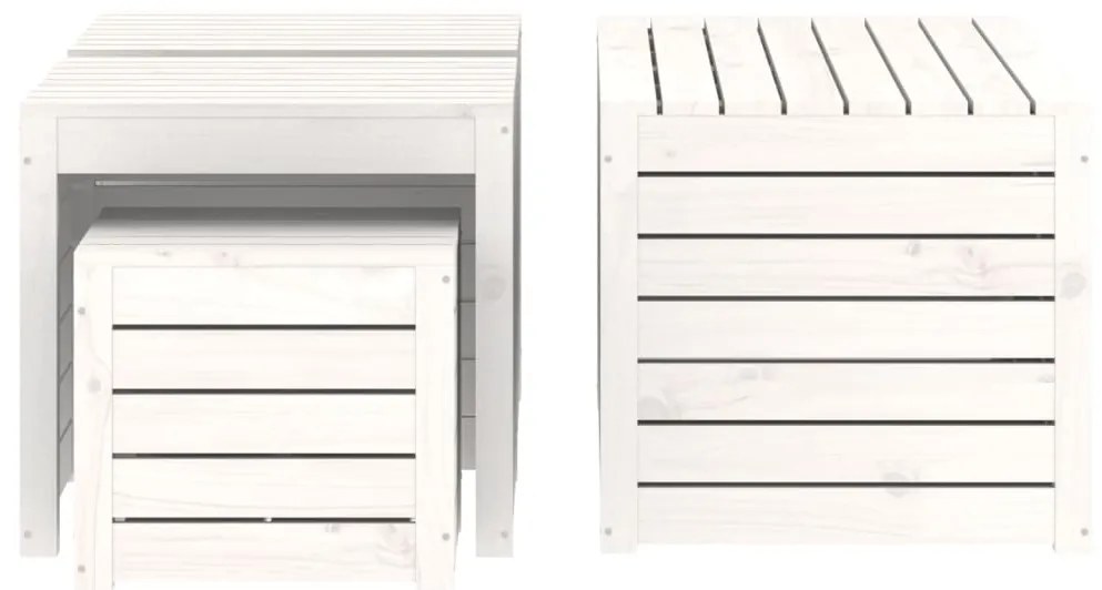 4 pcs conjunto de caixas de jardim pinho maciço branco
