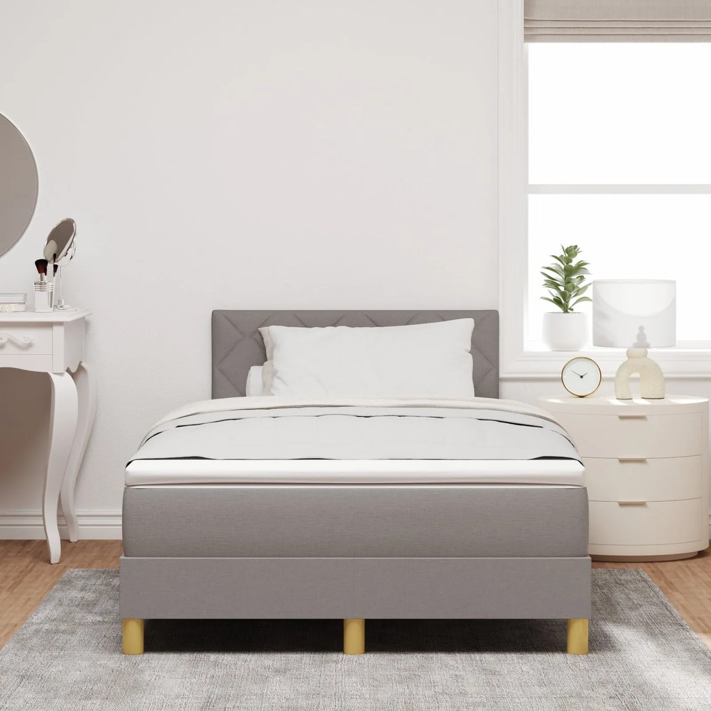 Cama Box Spring com Colchão Taupe 120x200 cm Tecido