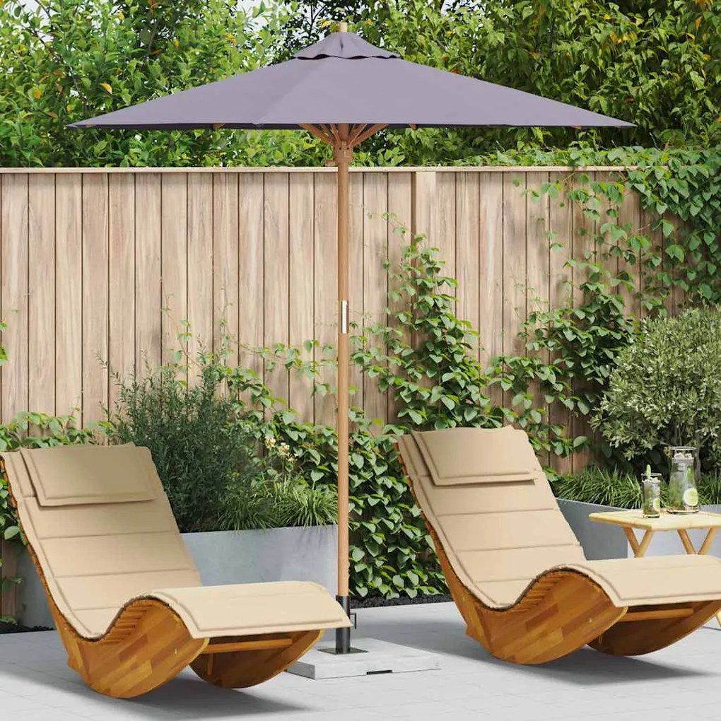 vidaXL Guarda-sol de Jardim Cinza Escuro Ø 270 x 260 cm Bambu