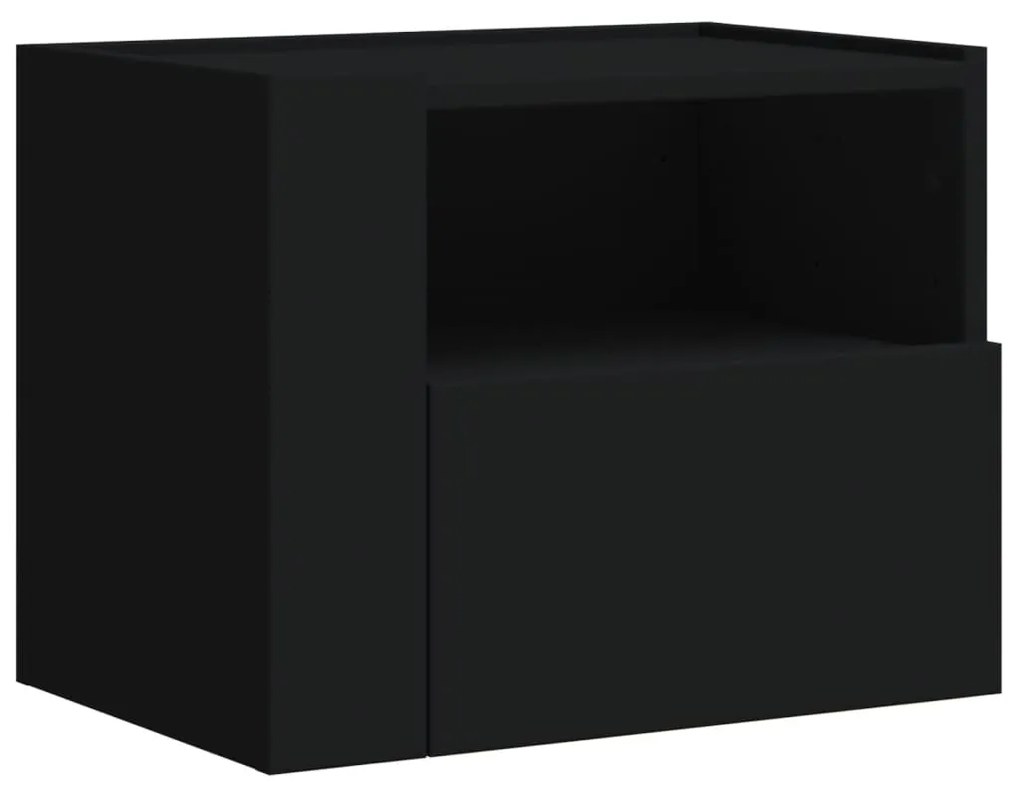 Mesas de cabeceira de parede 2 pcs 45x30x35 cm preto