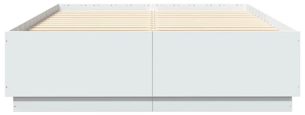 Estrutura cama c/ luzes LED 120x200 cm derivados madeira branco