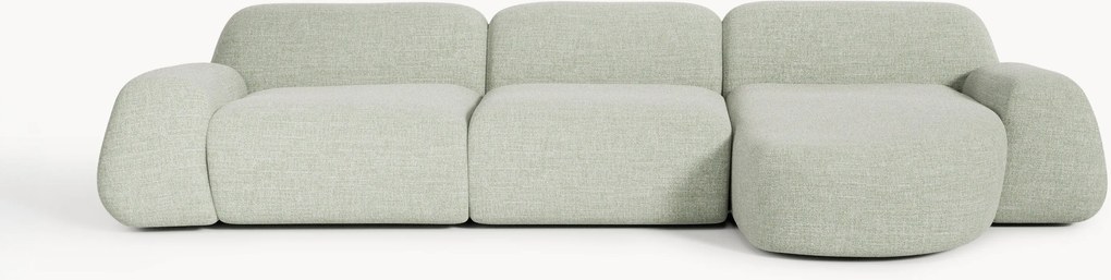 Sofá de canto modular em bouclé Wolke (4 lugares)