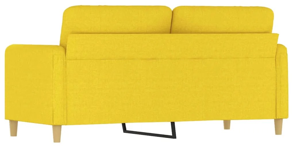 Sofá de 2 lugares 140 cm tecido amarelo-claro