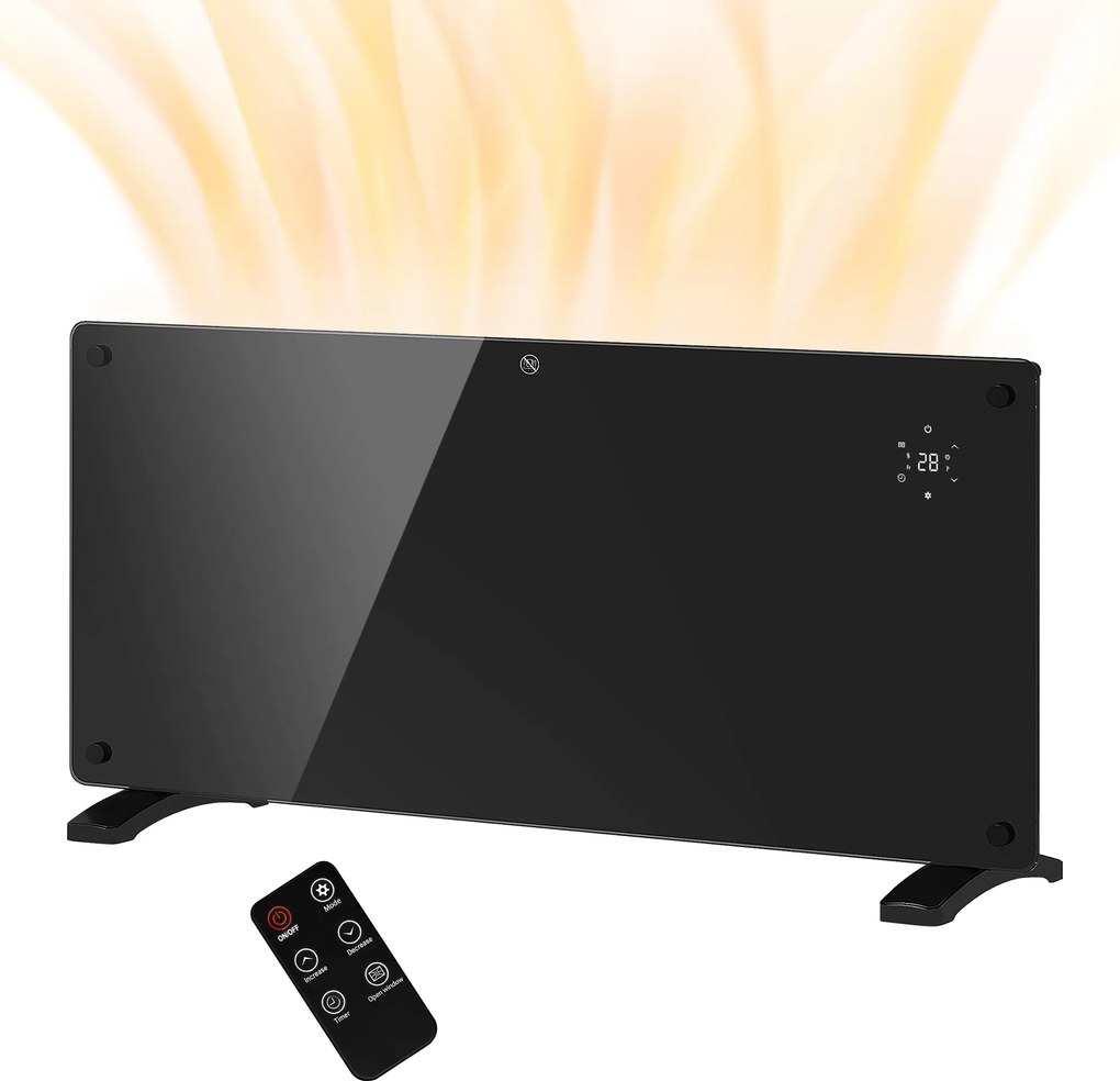Radiador Elétrico de Chão ou de Parede, 87 x 21,5 x 44,5 cm, Potência de 2000 W