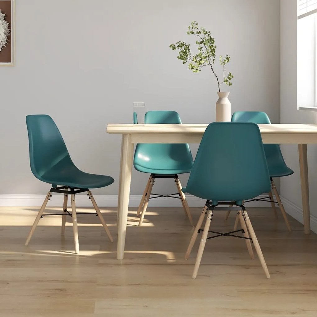 vidaXL Cadeiras de jantar 4 pcs PP turquesa