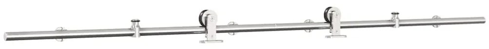 Kit ferragens p/ porta deslizante 200cm aço inoxidável prateado