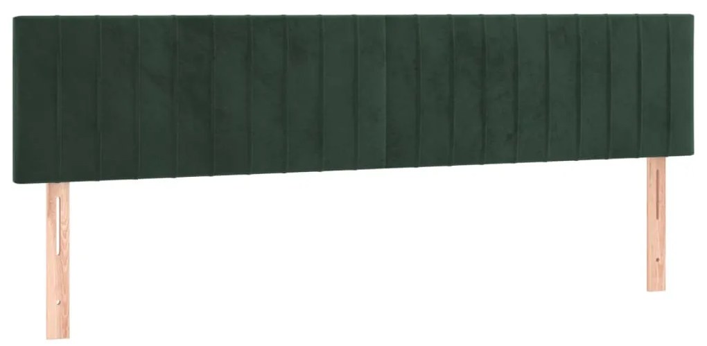 Cama boxspring com colchão 120x190 cm veludo verde-escuro