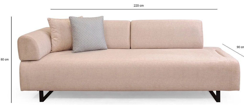Sofá-cama de 3 Lugares Infinity – Bege – 220x90x80 cm