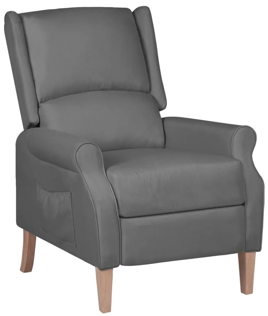 329258 vidaXL Poltrona reclinável tecido cinzento-claro