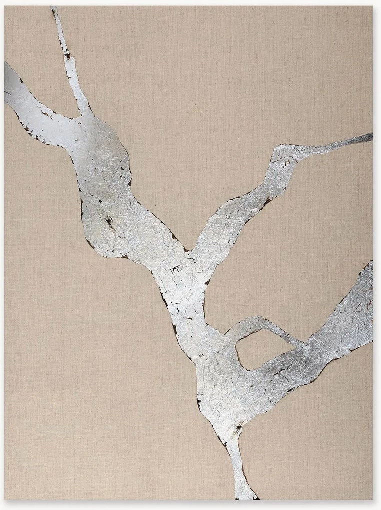 Quadro em tela pintado à mão Wild Horizon Silver