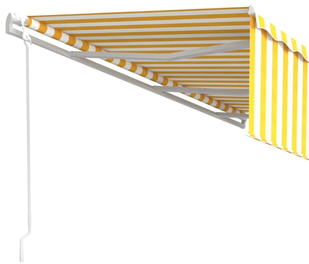 Toldo retrátil automático com estore 6x3 m amarelo e branco