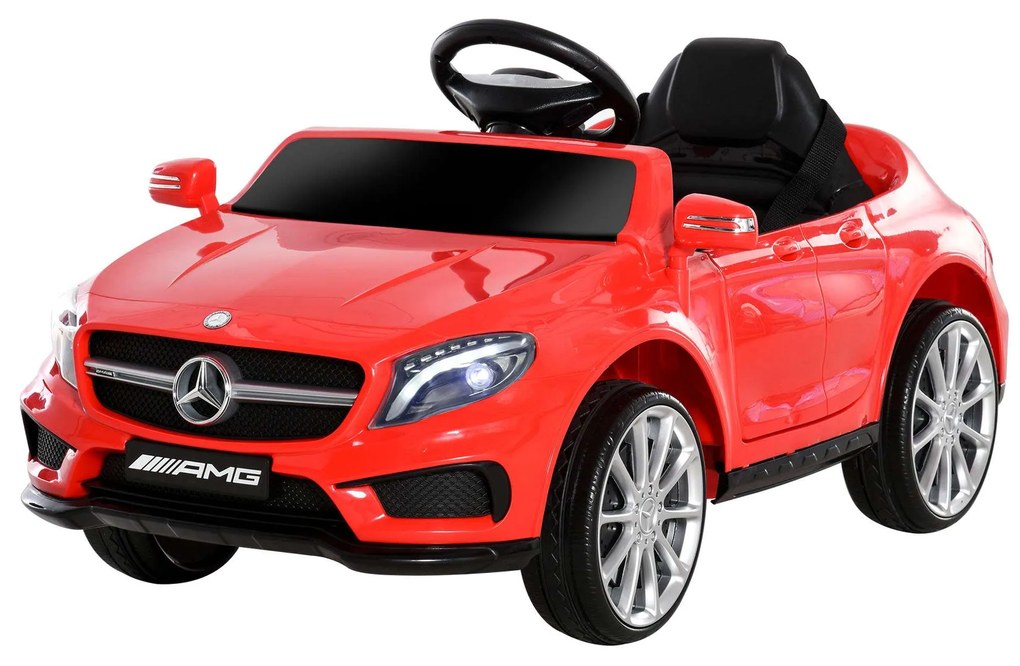 HOMCOM Carro Eléctrico Mercedes Benz para Crianças acima de 3 Anos com Controlo Remoto MP3 USB Luzes e Sons 100x58x46cm Vermelho