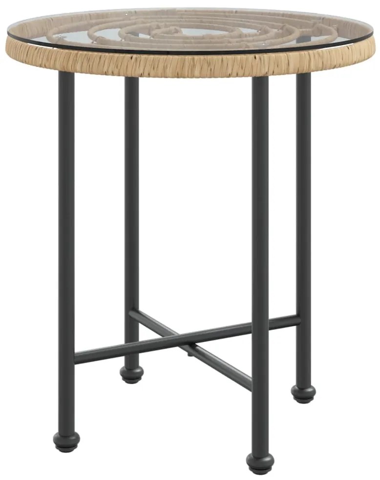 3 pcs conjunto de jantar para jardim vime PE