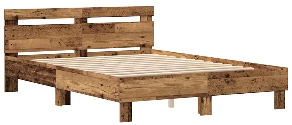 Estrutura de Cama de Madeira Madeira Recuperada 140 x 190 cm