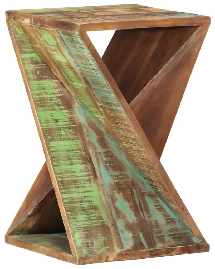 Mesa de apoio 35x35x55 cm madeira recuperada maciça