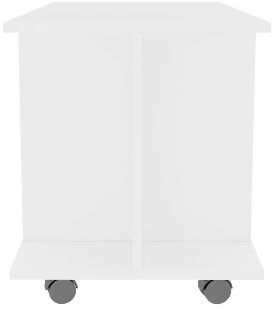 Móvel de TV com rodas 80x40x45 cm deriv.madeira branco