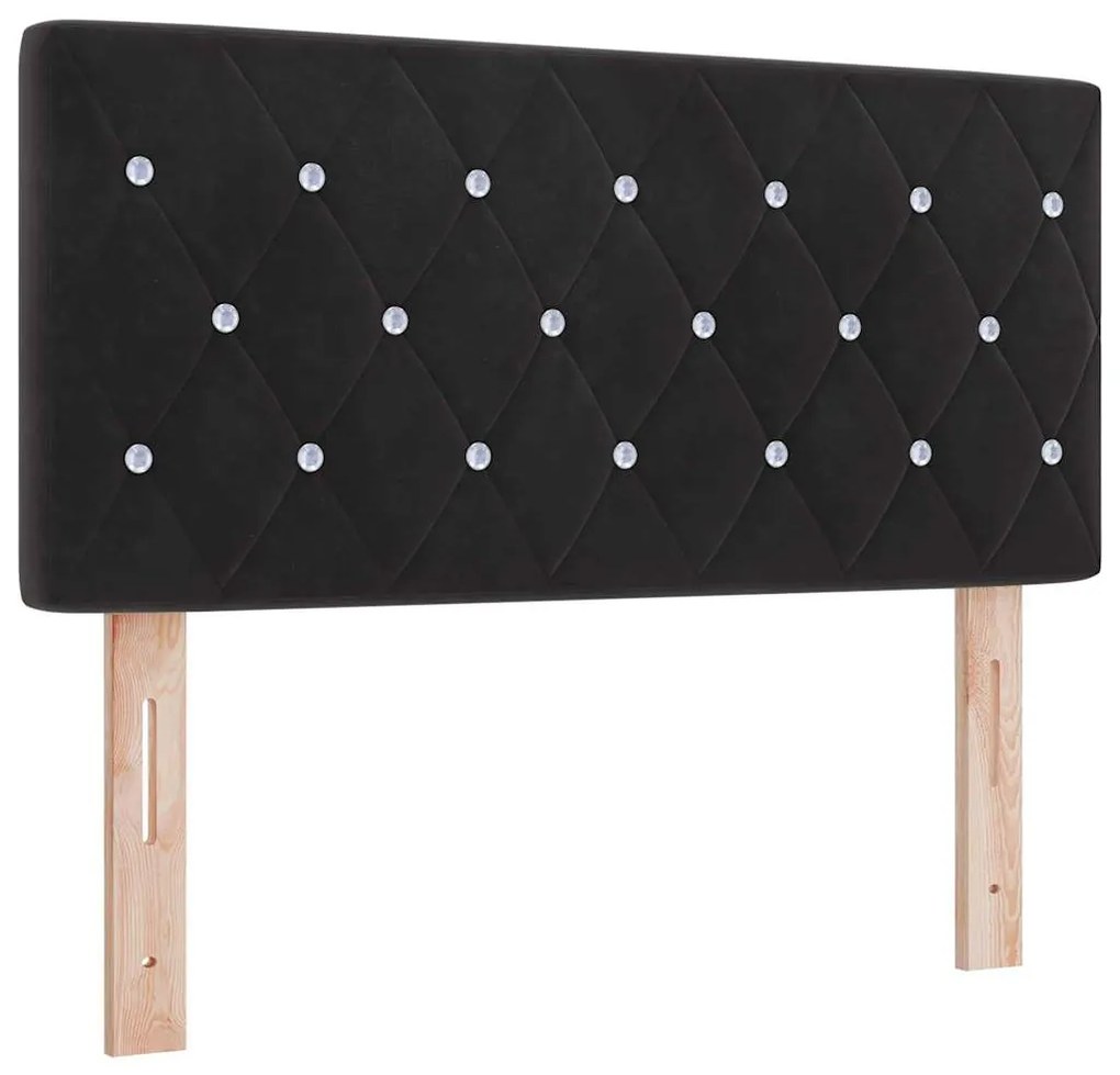 Cama Box Spring vidaXL com Colchão Preto 120x200 cm Veludo