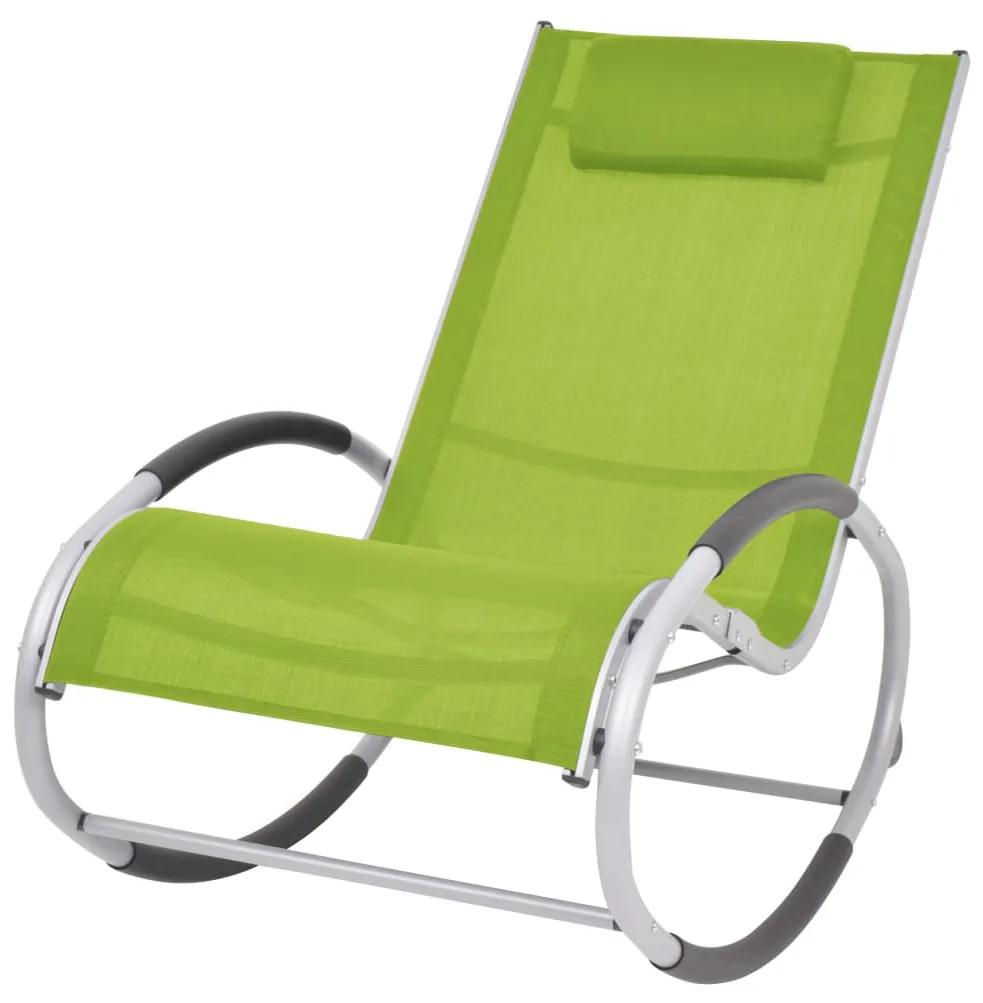 47784 vidaXL Cadeira de baloiço para jardim textilene verde