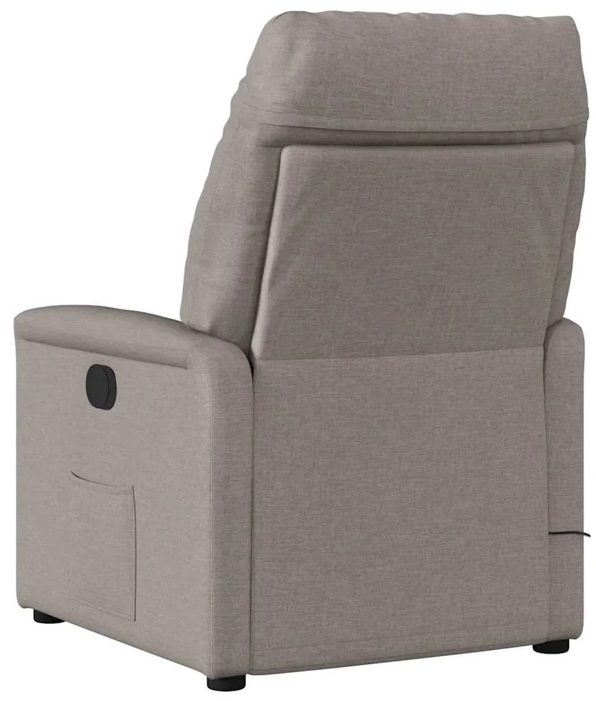 Poltrona de massagens reclinável tecido cinzento-acastanhado