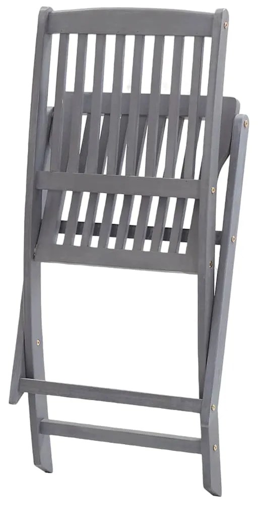 Cadeiras de exterior dobráveis 8pcs c/ almofadões acácia maciça